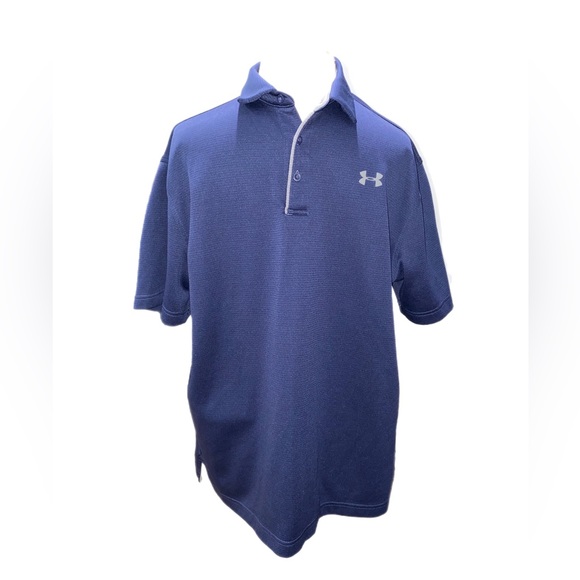 Men’s Under Armour Tech Polo midnight navy/graphite size Large - Picture 2 of 4